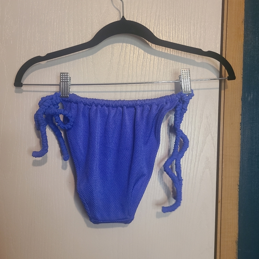 221 Aerie Shine Rib Cheekiest Tie Bikini Bottom - Picture 2 of 4